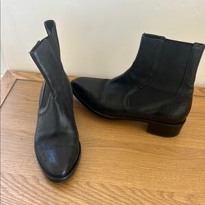 Vince Black Leather Ankle Boots